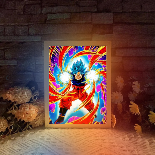 Tableau Lumineux Led - Goku Super Saiyan bleu Dragon Ball