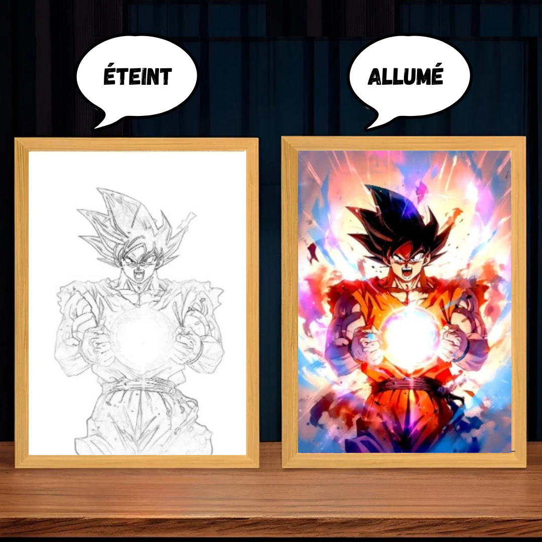 Tableau Lumineux Led _ Goku kaméha Dragon Ball Z