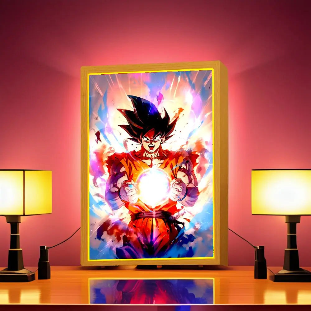 Tableau Lumineux Led _ Goku kaméha Dragon Ball Z